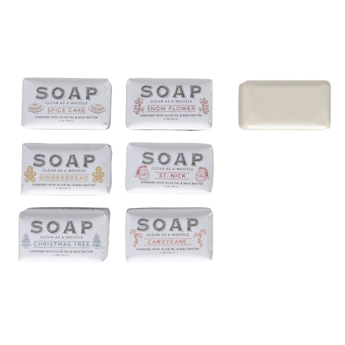 Creative Co-Op Creative Co-op Holiday Scented Olive Oil & Shea Butter Milled Bar Soaps - Little Miss Muffin Children & Home