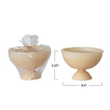 Creative Co-Op Creative Co-op Unscented Hobnail Edged Footed Bowl Shaped 3 Wick Candle in Cream - Little Miss Muffin Children & Home