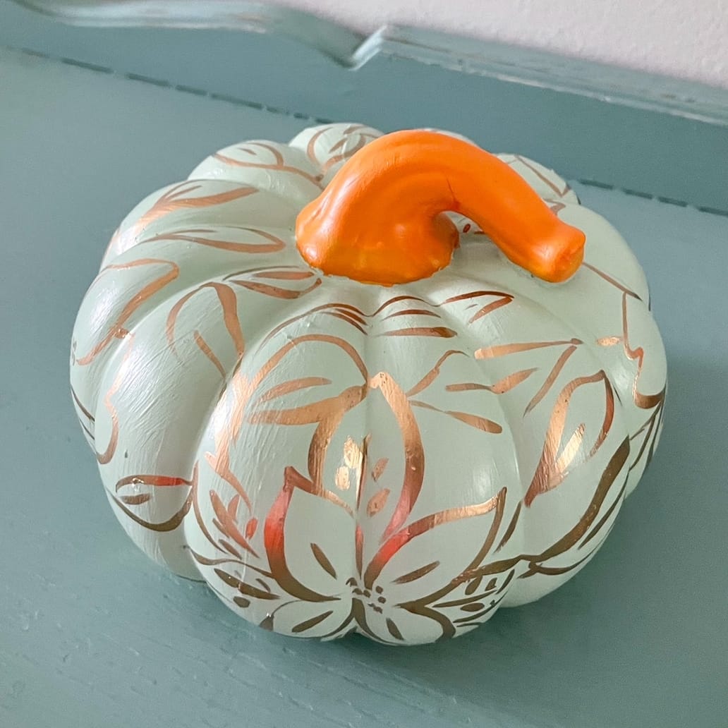 Mint & Gold Small Pumpkin