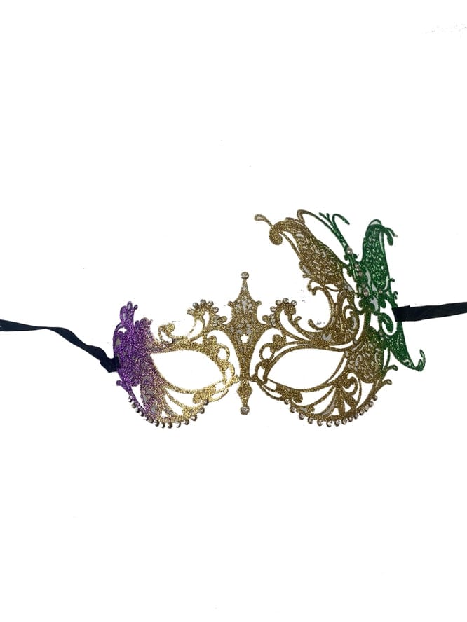 Mardi Gras Creations Mardi Gras Creations Metal Cut Out Mask with Side Butterfly - Little Miss Muffin Children & Home