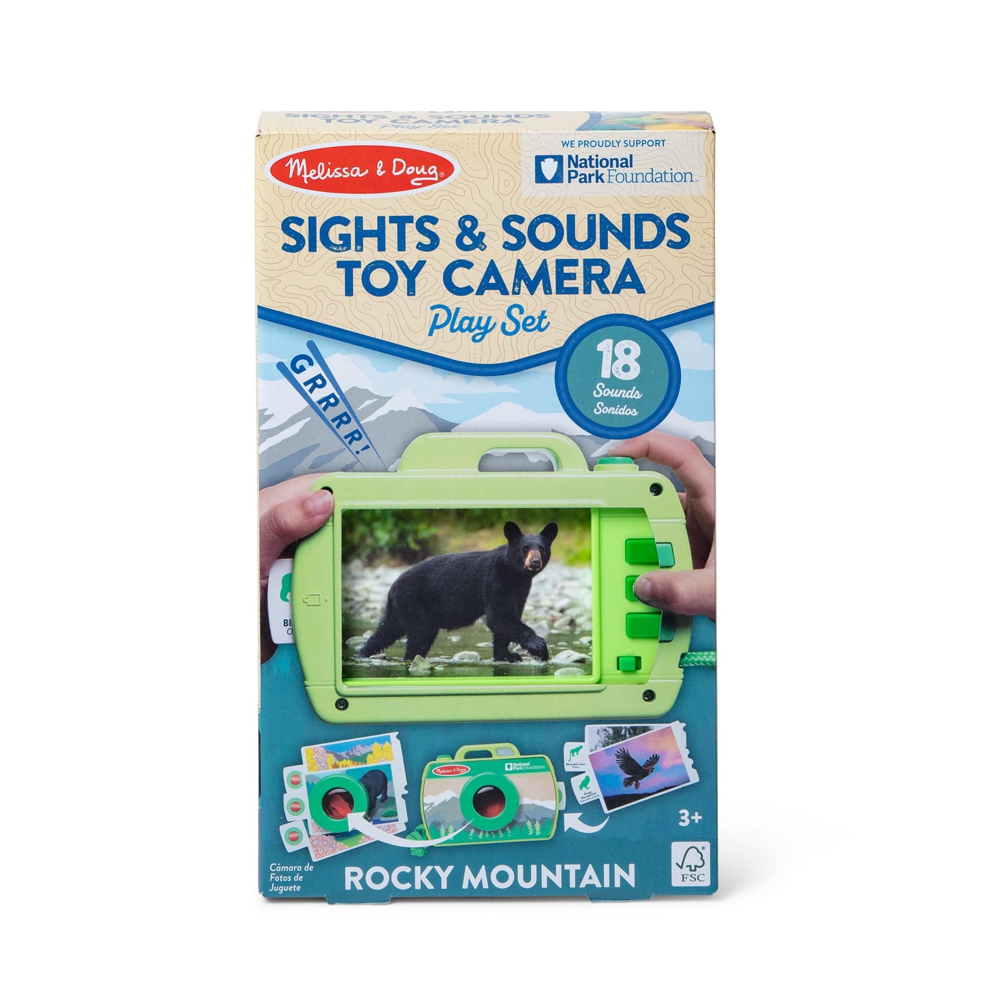 Melissa & Doug Rocky Mountain National Park Sights and Sounds Wooden Toy Camera Play Set