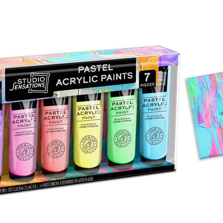 Anker Play Products Anker Play Products 7pc Pastel Acrylic Paints & Brush Set - Little Miss Muffin Children & Home