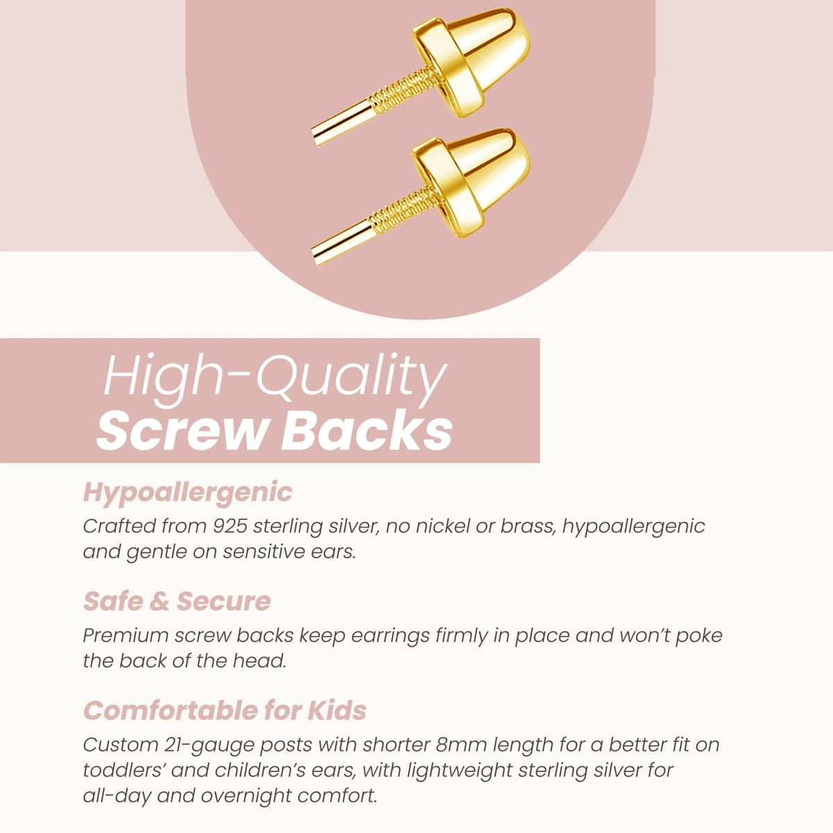 Sterling Silver Screw-Back Pink Pearl Earrings