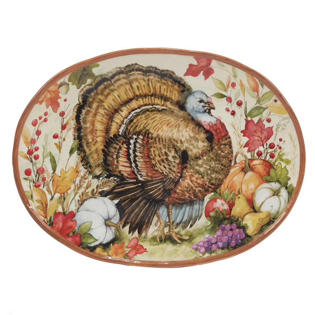 Harvest Blessings Fall Oval Turkey Platter