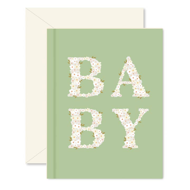 Ginger P Designs Ginger P Designs Spring Green Baby Blooms Greeting Card - Little Miss Muffin Children & Home