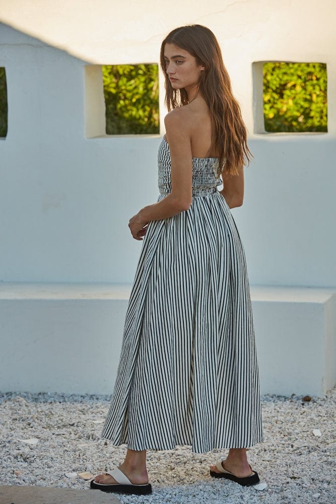 By Together Striped Tube Neck Strapless Flare Maxi Dress - Little Miss Muffin Children & Home