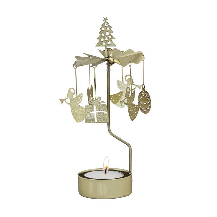 rotating christmas candle holder