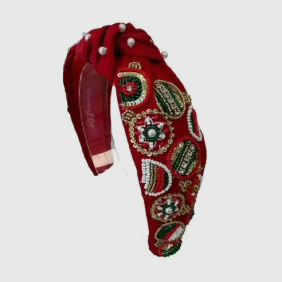 Golden Lily Christmas Red Ornament Knot Headband - Little Miss Muffin Children & Home