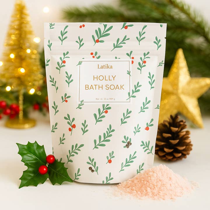 christmas holly bath soak