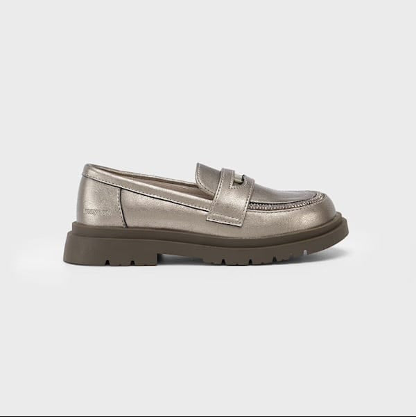 chunky metallic loafer