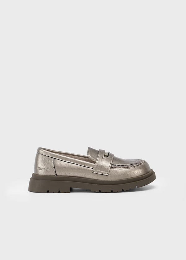 chunky metallic loafer