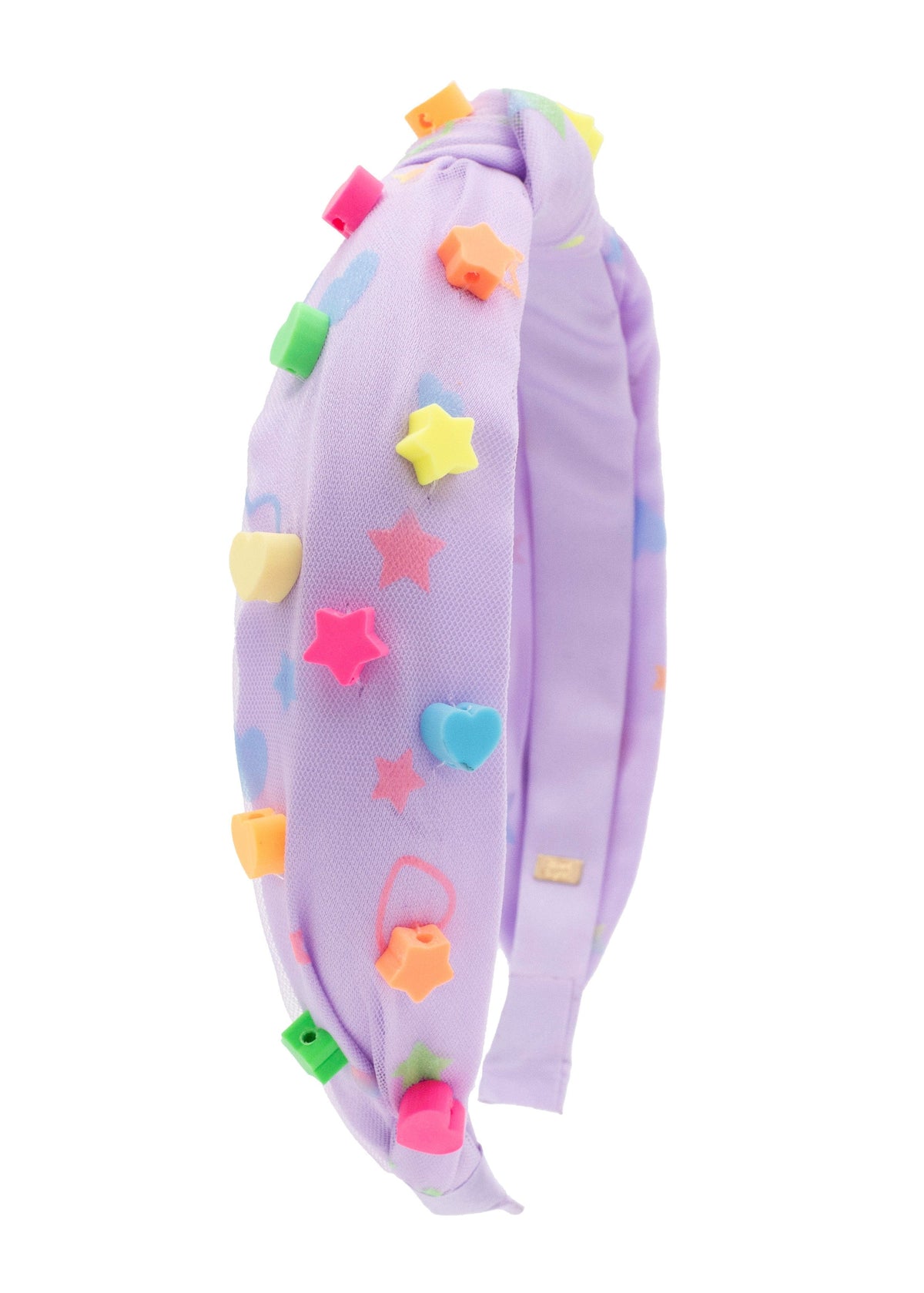 Clay Hearts and Star Charms on Print Knot Headband