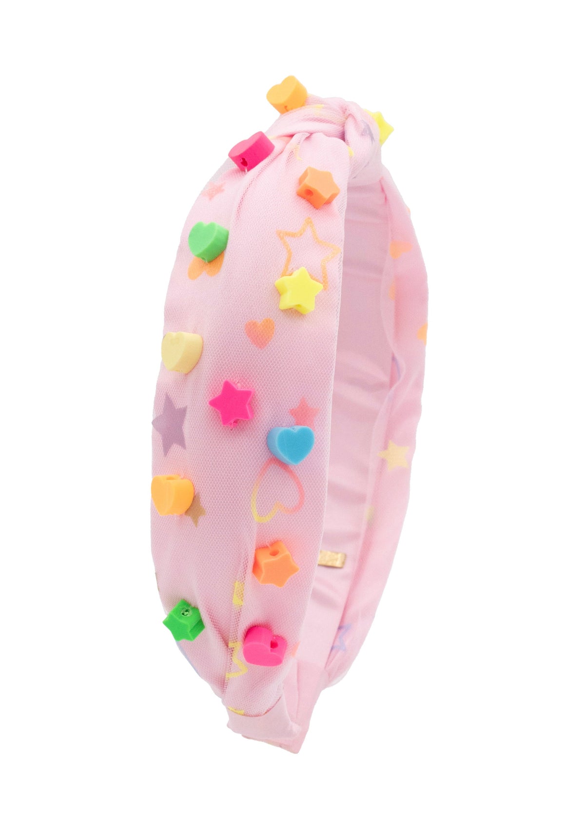 Clay Hearts and Star Charms on Print Knot Headband