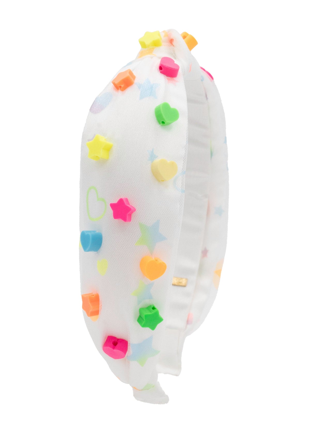 Clay Hearts and Star Charms on Print Knot Headband