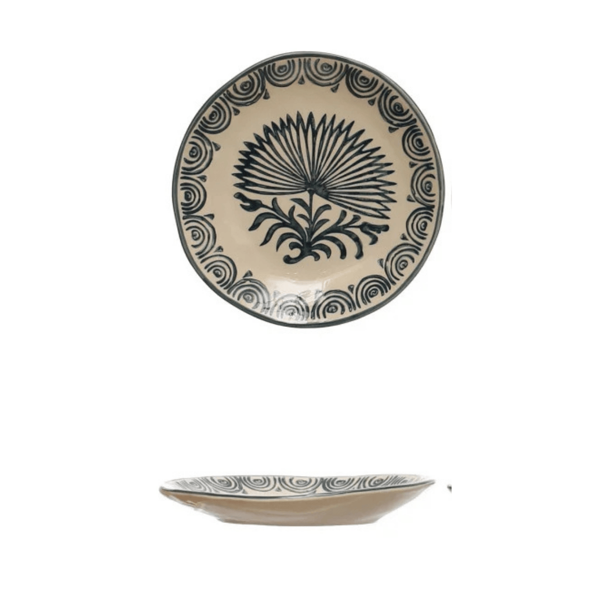 Floral Design 6" Round Stoneware Plate, 4 Available Styles