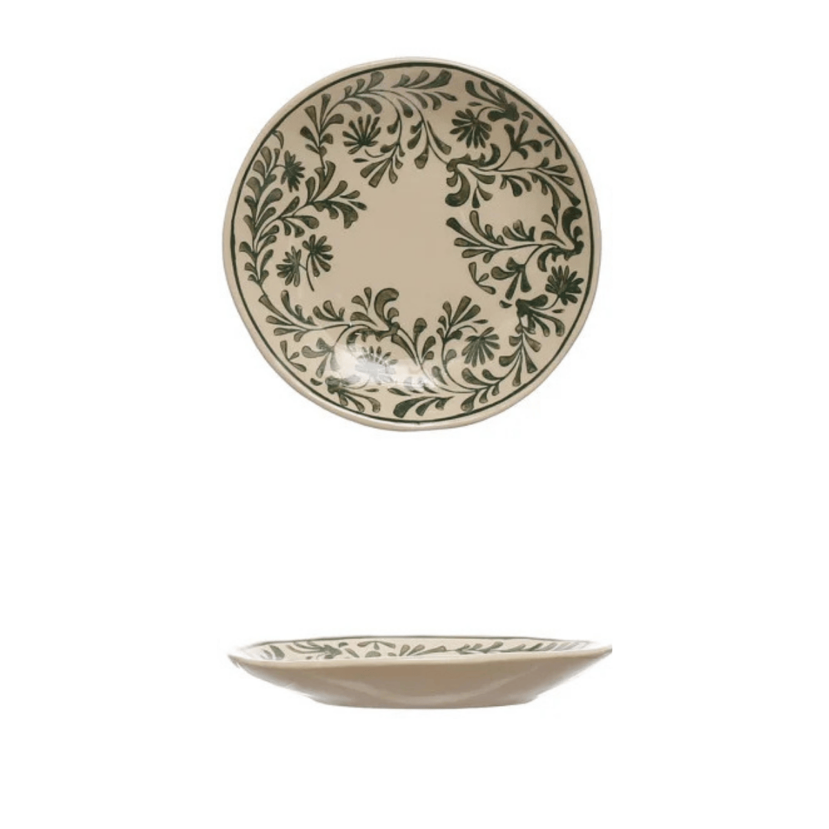 Floral Design 6" Round Stoneware Plate, 4 Available Styles
