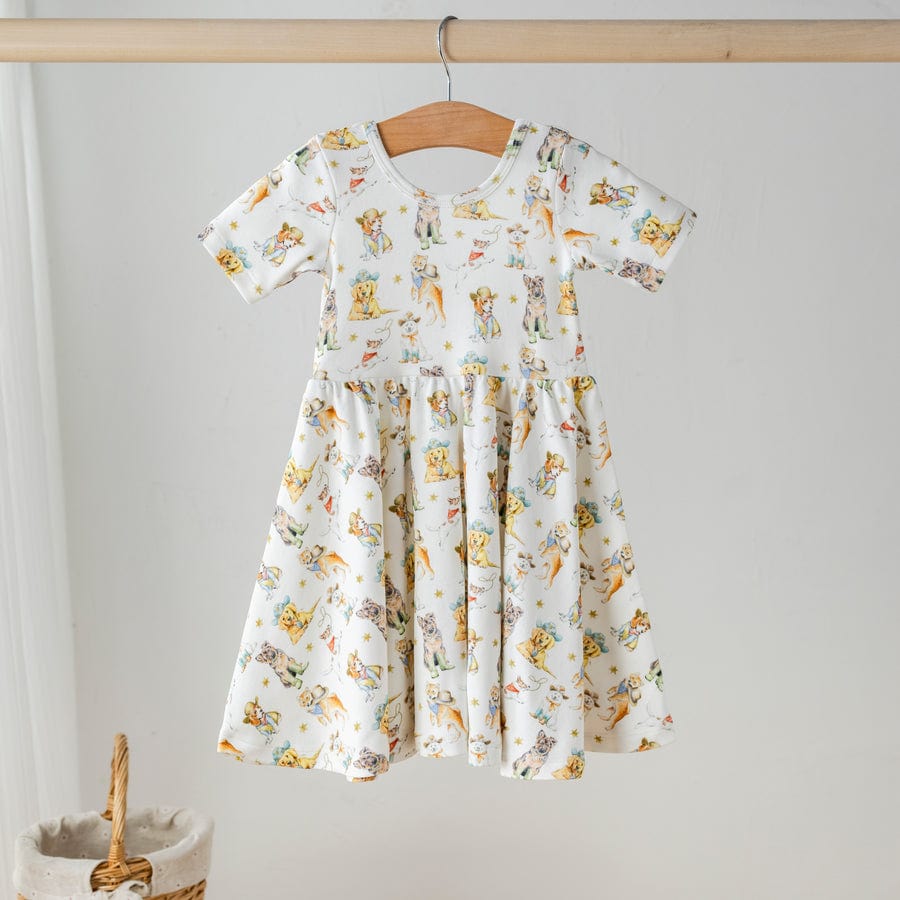 Nola Tawk Nola Tawk Cowboy Pups Organic Cotton Twirl Dress - Little Miss Muffin Children & Home