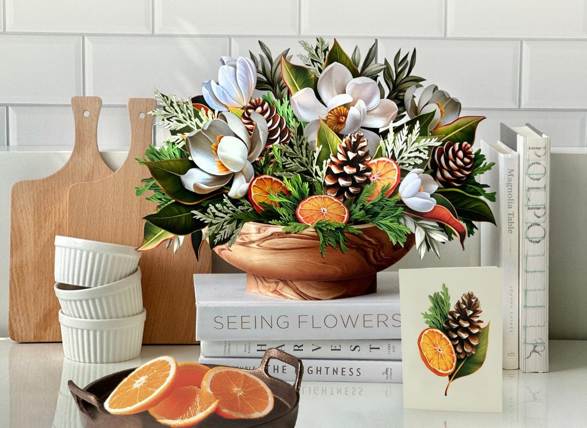 FreshCut Paper FreshCut Paper Winter Magnolia Pop-Up Greeting Card - Little Miss Muffin Children & Home