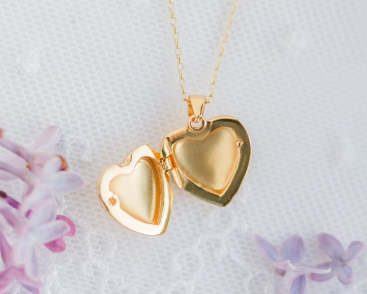 Children’s 14k Gold-Plated Heart Locket 14" Necklace