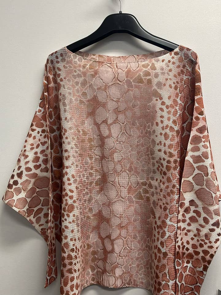Loowie Beige Giraffe Print Round Neck Knit Sweater - Little Miss Muffin Children & Home