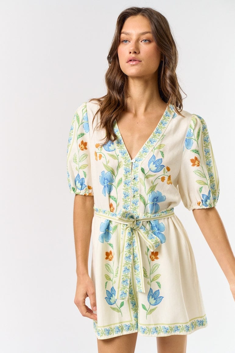 Lalavon Lalavon Printed Short Sleeve Romper - Little Miss Muffin Children & Home