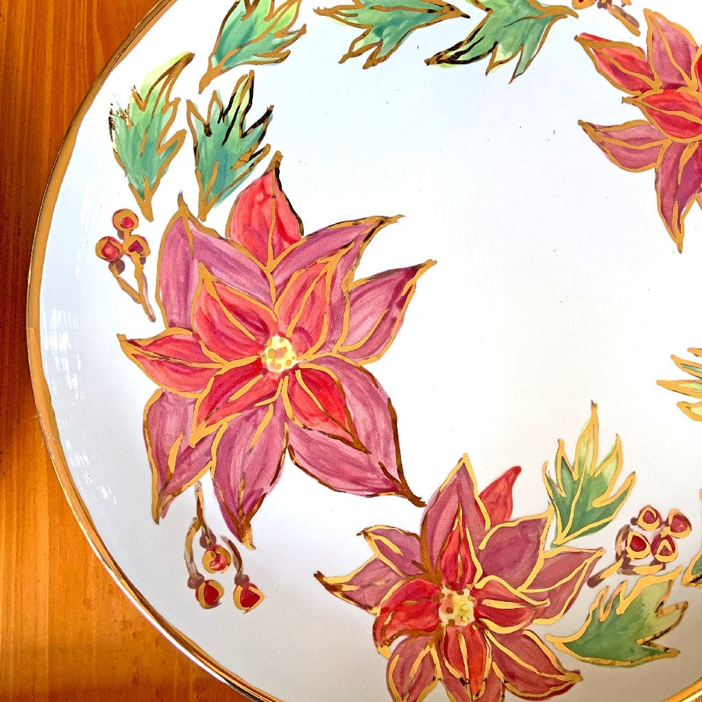 Magnolia Creative Co Magnolia Creative Co Poinsettia Round Platter - Little Miss Muffin Children & Home