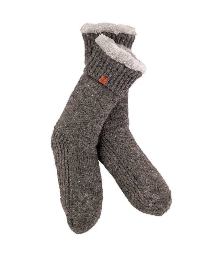 Lined Slipper Socks Dark Grey