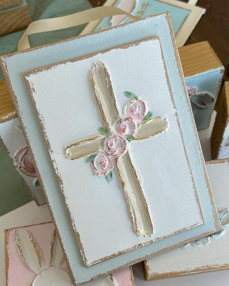 Cross with Roses Pane