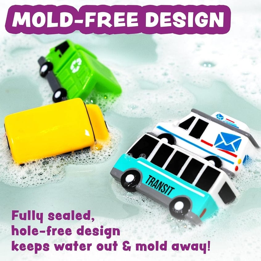 Tub Works Vehicles™ Bath Cars Mold Free Bath Toys, 6 Pack - Little Miss Muffin Children & Home