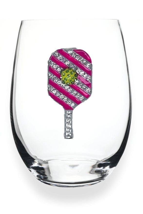 Queen Jewels Queen Jewels Pickleball Jeweled Stemless Wine Glass - Little Miss Muffin Children & Home