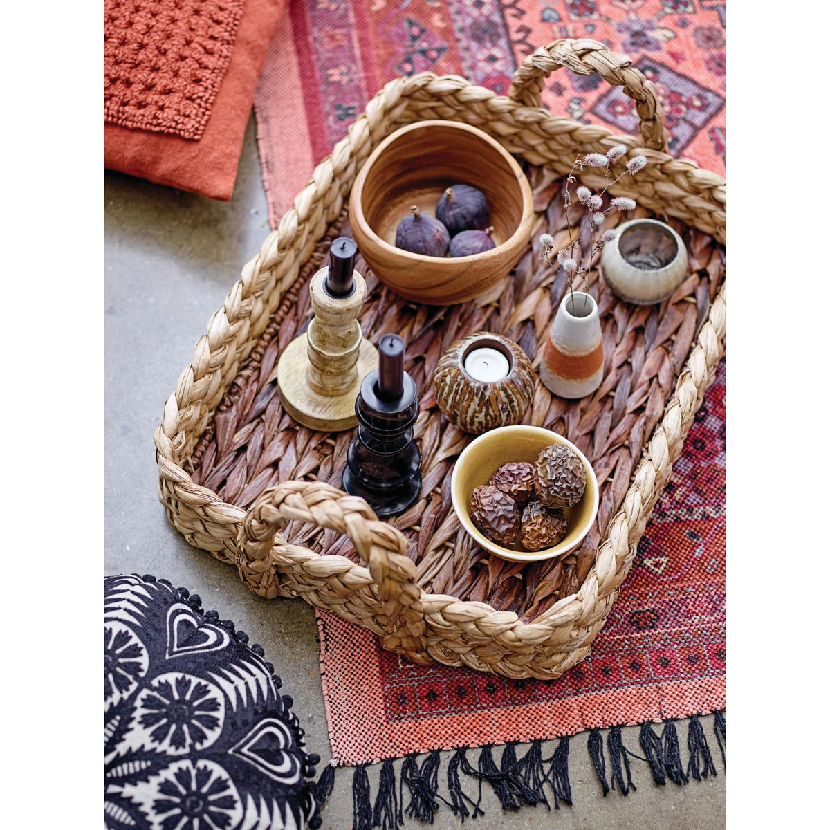 Creative Co-Op Creative Co-op Bankuan Braided Tray with Handles - Little Miss Muffin Children & Home