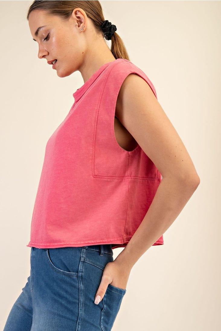 Rae Mode Mineral Washed Cropped Sleeveless Top - Little Miss Muffin Children & Home
