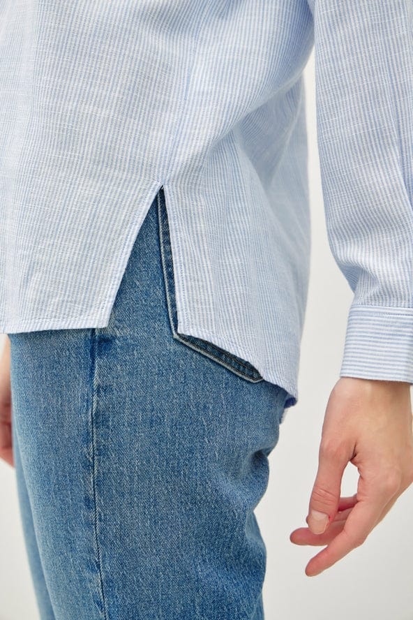 Be Cool Be Cool Pinstripe Button Up Shirt in Chambray - Little Miss Muffin Children & Home
