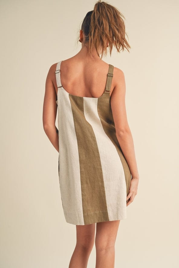Miou Muse Color Block Linen Mini Dress - Little Miss Muffin Children & Home