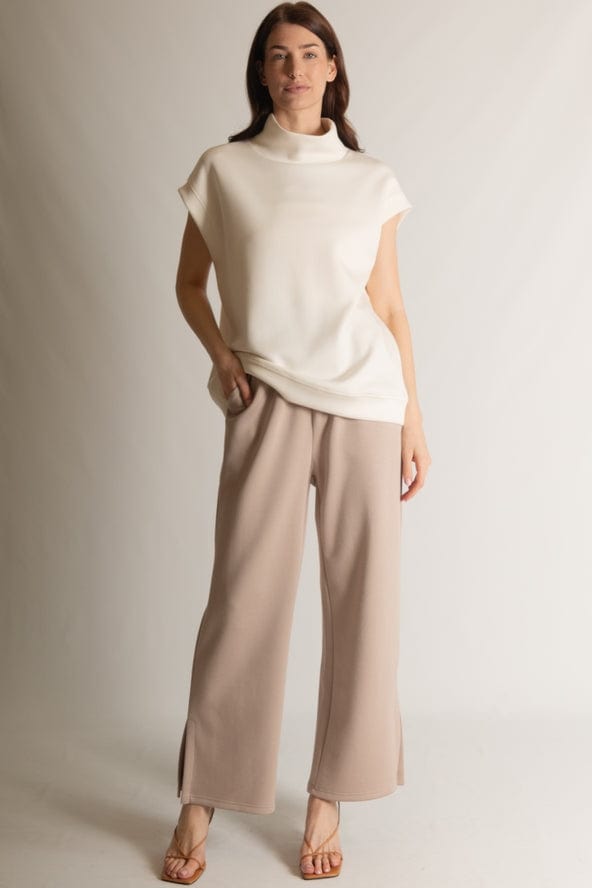 Before You Collection Before You Collection Butter Mock Neck Cap Sleeve Top in Ivory - Little Miss Muffin Children & Home