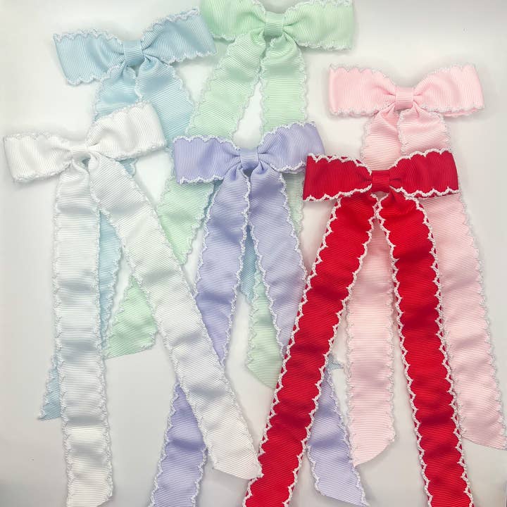 Just For Fun Threads Fun Longtail Solid Hair Bows, Light Pink - Little Miss Muffin Children & Home