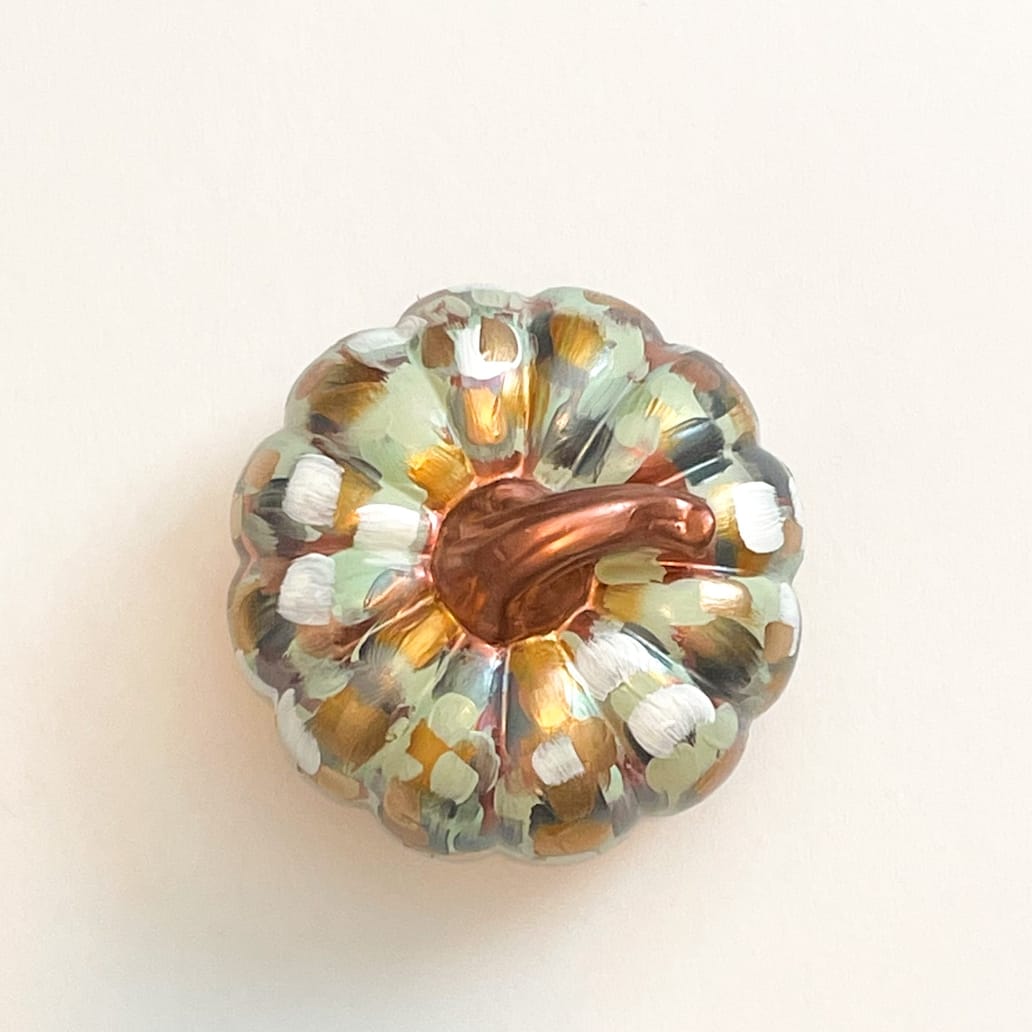 Large Copper Abstract Pumpkin