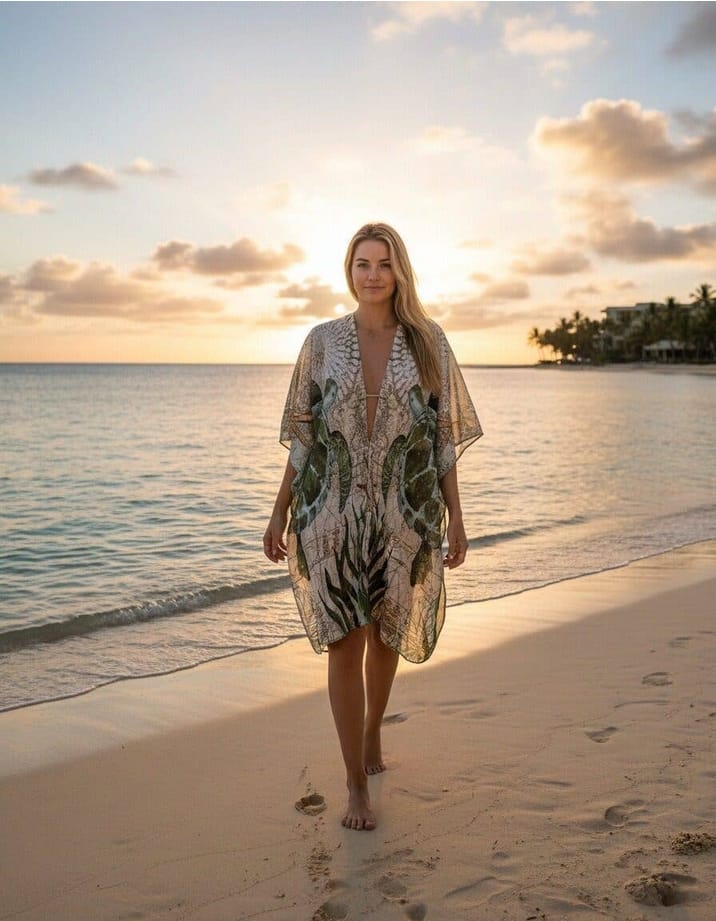 Green-Multi Sea Turtle Kimono