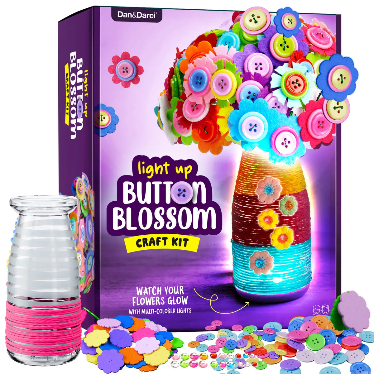 Light Up Button Flower Craft Kit