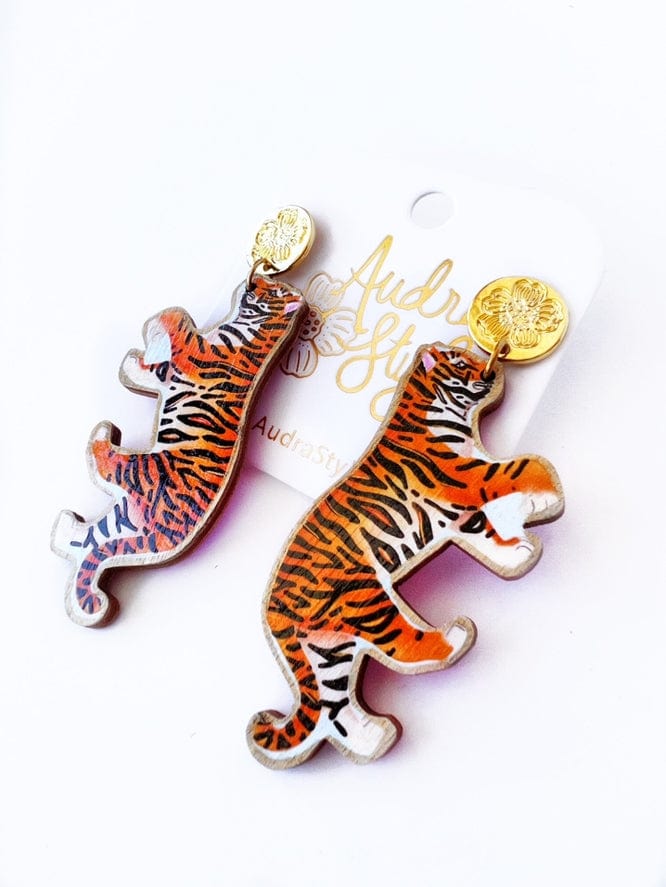 Audra Style Audra Style LSU Tiger Dangle Earring - Little Miss Muffin Children & Home