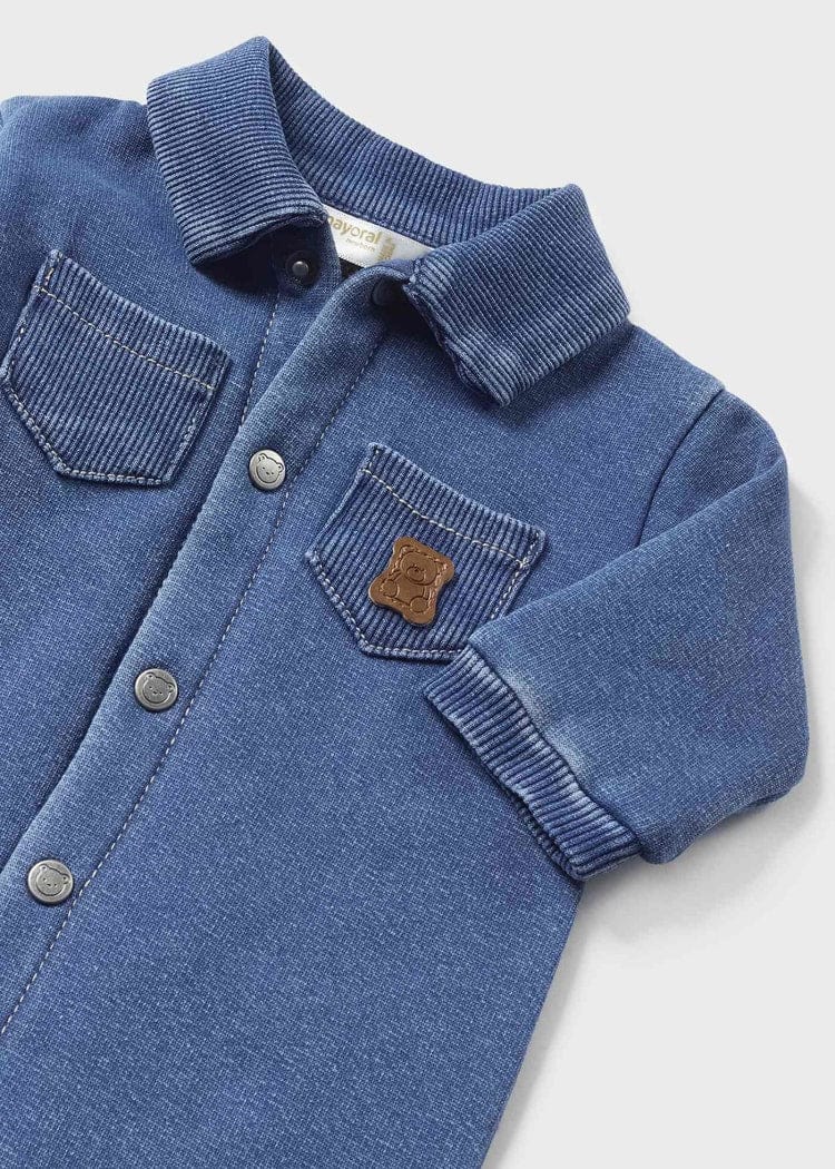 Mayoral Usa Inc Mayoral Denim Knit One-Piece Romper - Little Miss Muffin Children & Home