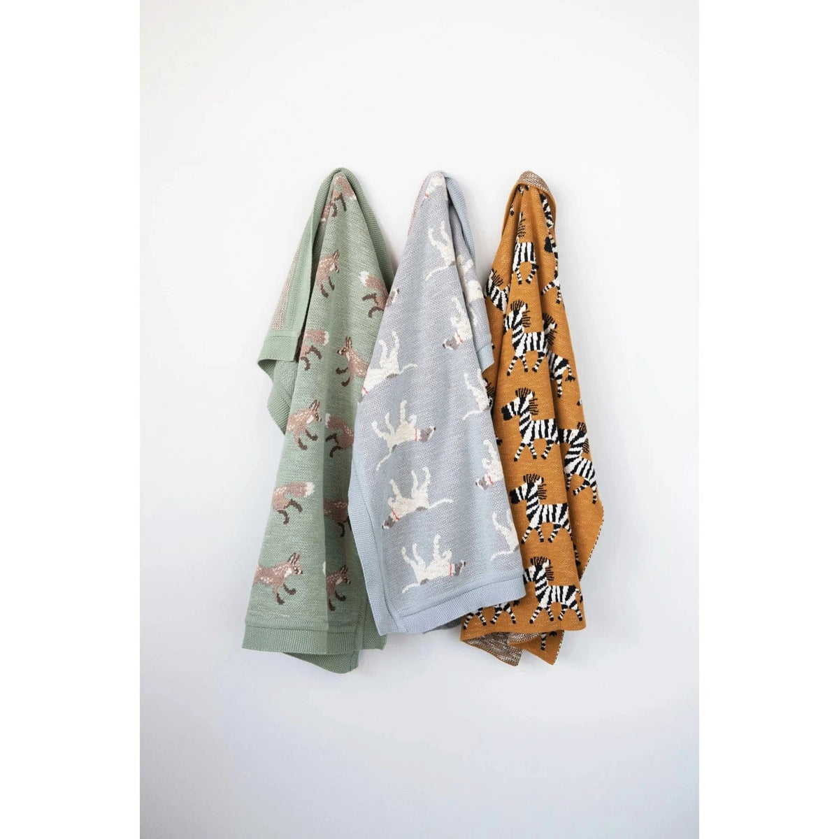 Creative Co-op Cotton Knit Baby Blanket with Pointer Dog - Little Miss Muffin Children & Home