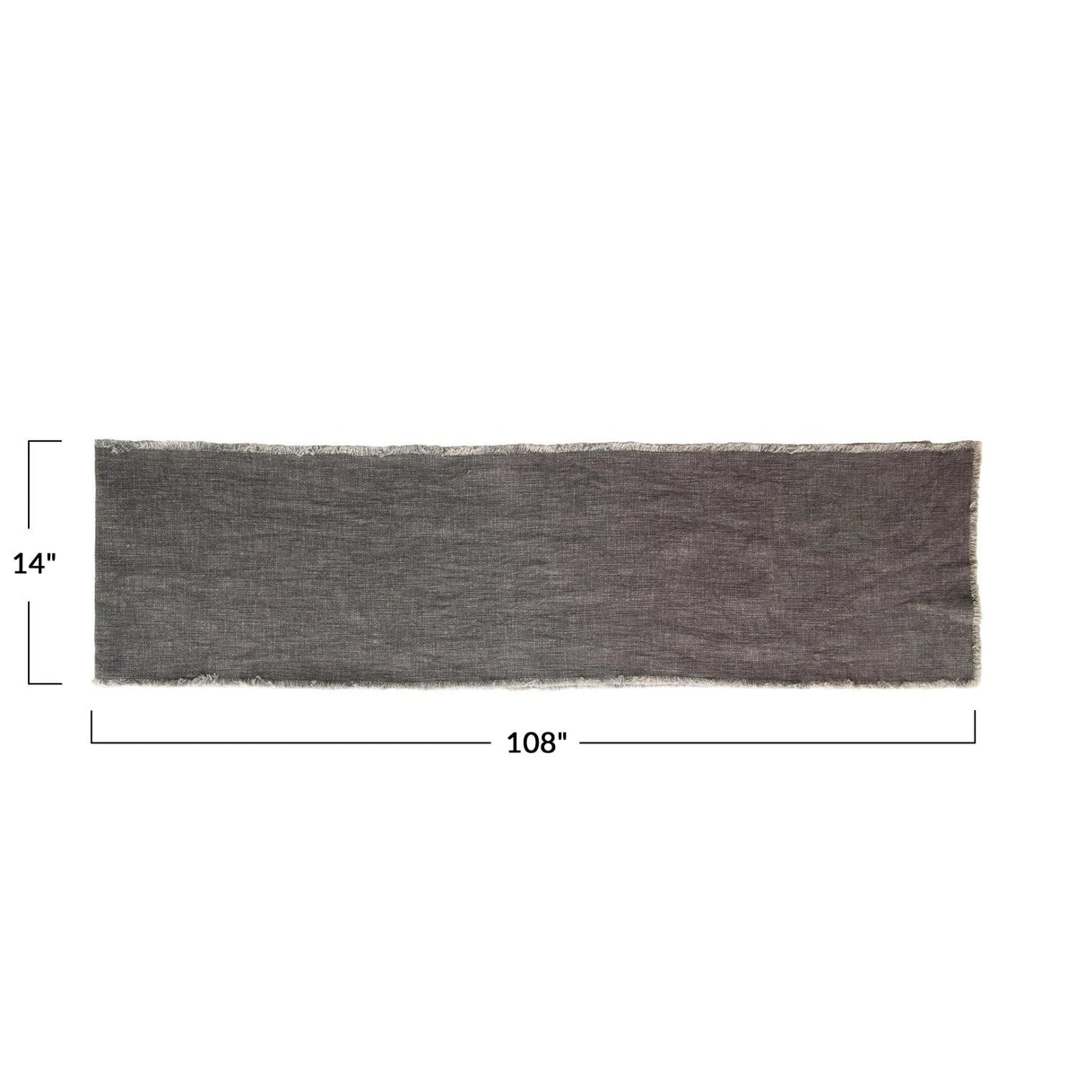 Creative Co-op Creative Co-op Linen Blend Table Runner with Frayed Edges, Grey - Little Miss Muffin Children & Home