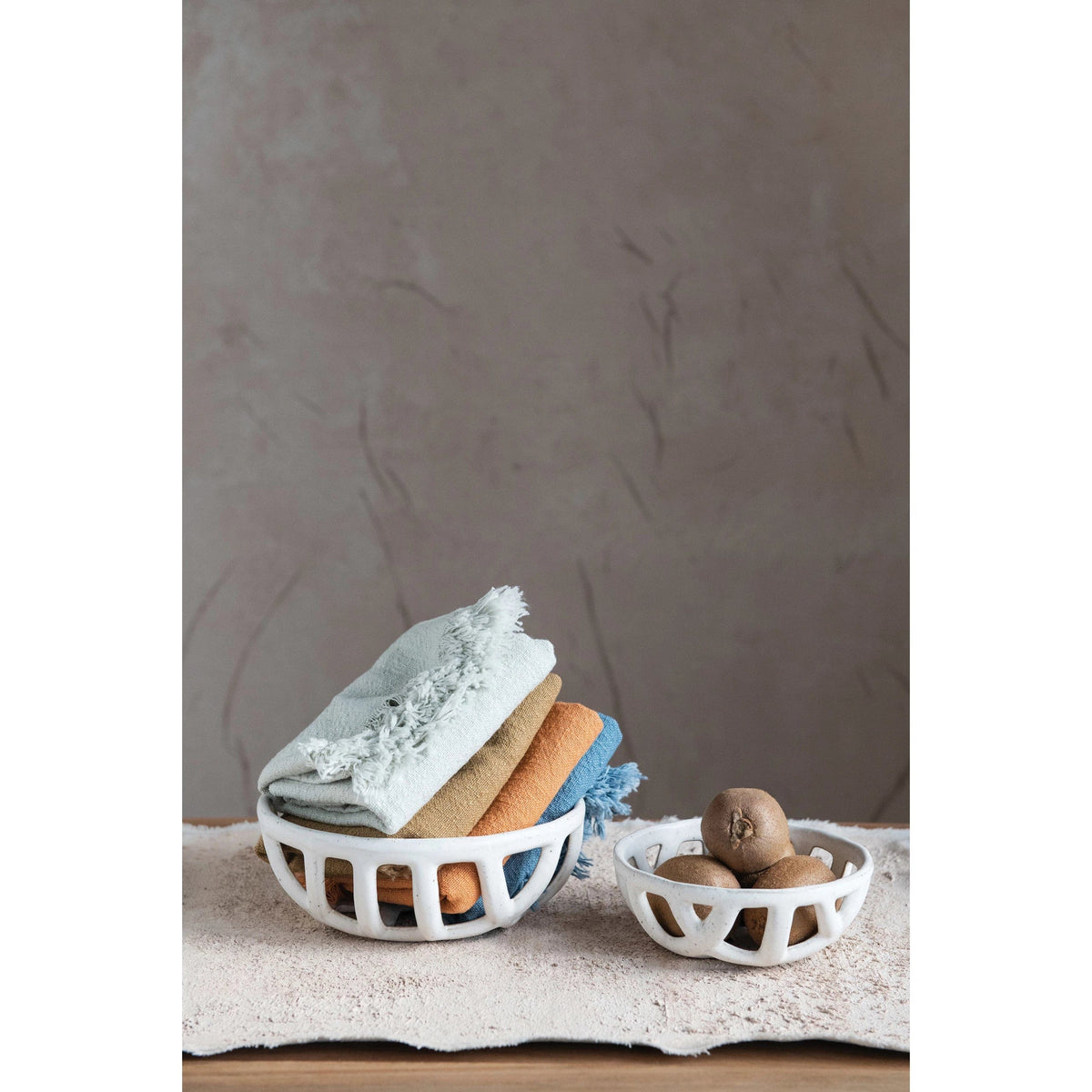 Creative Co-Op Creative Co-op Handmade Stoneware Basket Bowls - Little Miss Muffin Children & Home
