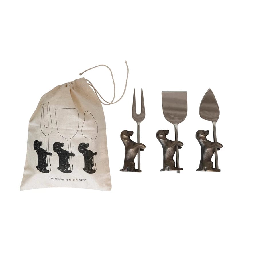 Creative Co-op Creative Co-op Cheese Knives with Dog Stands, 6PC Set - Little Miss Muffin Children & Home