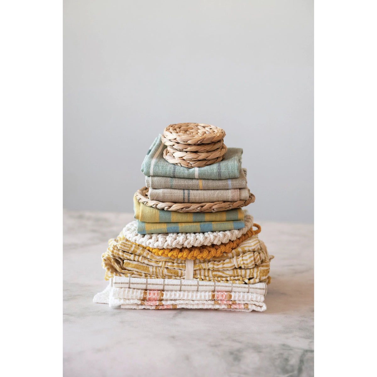 Creative Co-Op Creative Co-op Woven Cotton Tea Towel with Stripes - Little Miss Muffin Children & Home
