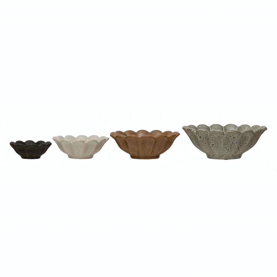 Creative Co-Op Creative Co-op Nesting Stoneware Flower Bowls, 4 Piece Set - Little Miss Muffin Children & Home