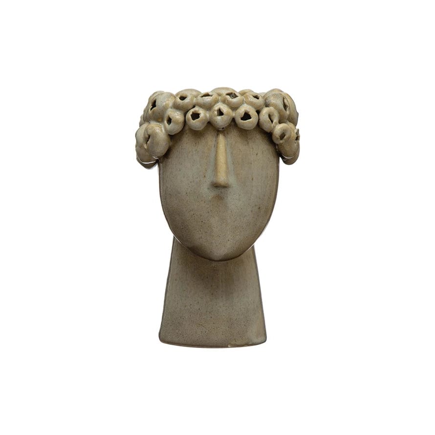 Creative Co-op Stoneware Head Planter