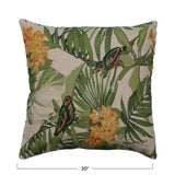 Creative Co-Op Creative Co-op Cotton Printed Pillow With Embroidered Birds & Flowers - Little Miss Muffin Children & Home