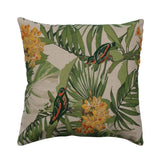 Creative Co-op Cotton Printed Pillow With Embroidered Birds & Flowers 